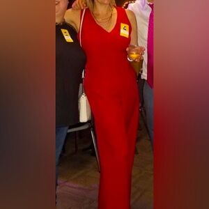 Express jumpsuit size 10 red EUC wide leg